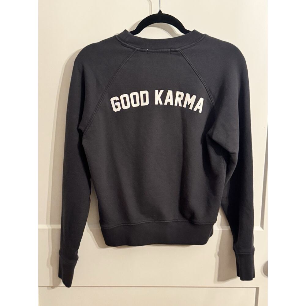 Spiritual Gangster Good Karma Navy Sweatshirt Sz XS Rainbow Heart Street Wear - Picture 3 of 7
